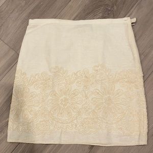 Max Studio cream linen blend skirt Small